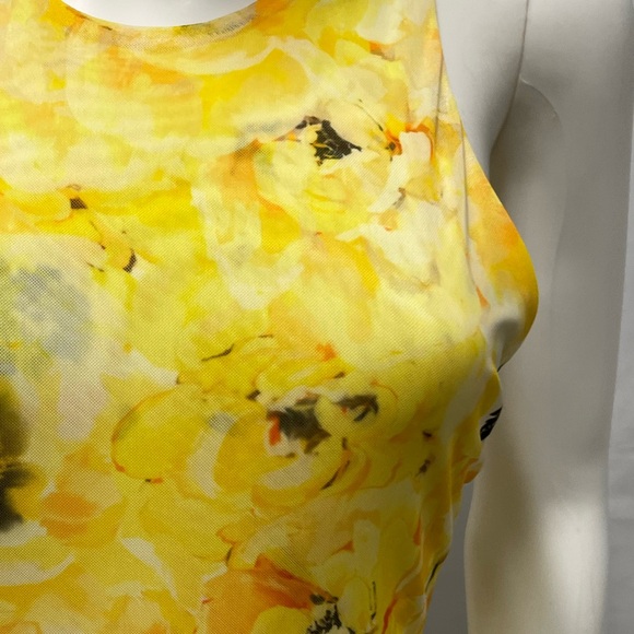 ZARA Yellow Bodycon Twist Racerback Long Yellow Stretch Dress Women’s Small - Picture 5 of 9